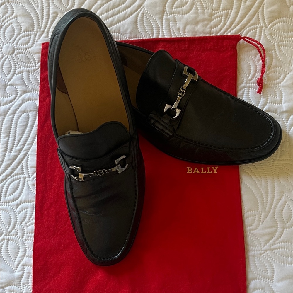 Bally Men’s Loafer Black Calf Leather Moc Toe Horsebit Sz 13M EUC Retail $695